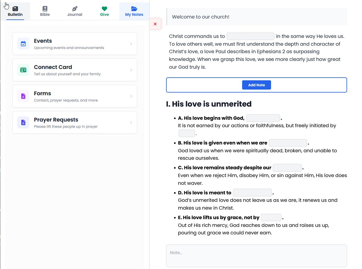 FaithNotes digital sermon notes